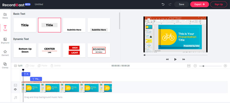 Edit recorded PowerPoint slides in Liston’s video editor