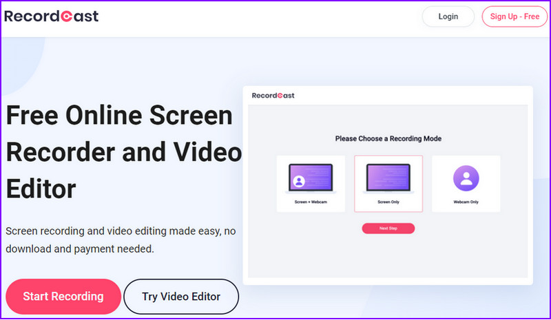 Online Screen Recorder  - Liston: Step 1