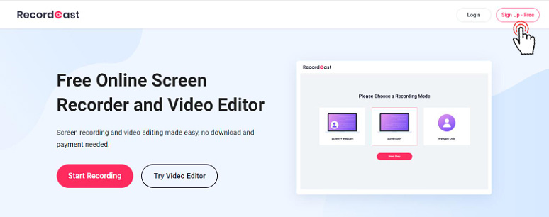 Sign up free for using Liston for screen recording