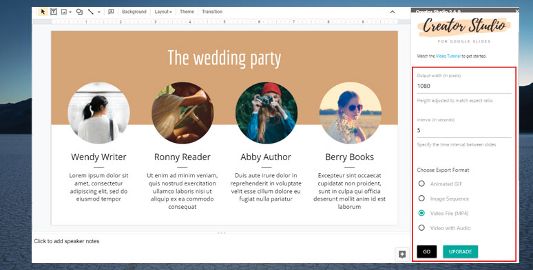Customize the Google Slides’ export settings in Creator Studio