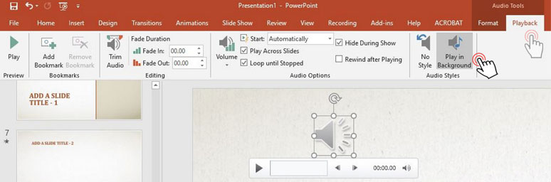 Insert audio as the background music of a PowerPoint presentation