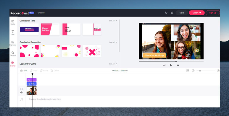 Easily use  Liston’s video editor to edit Skype call recordings